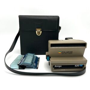 Vintage Polaroid Amigo 620 SE 600 Land Camera Instant Film Case 3 Flash Bars